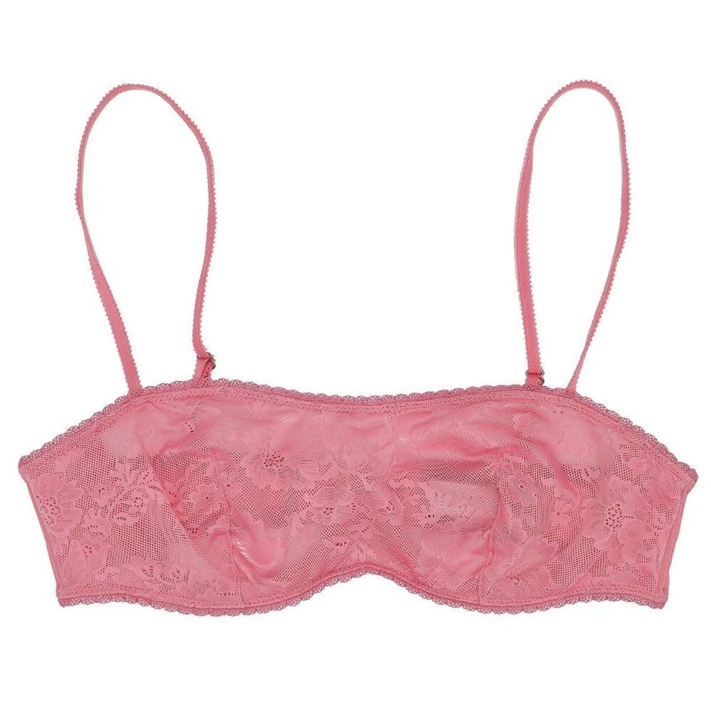 Victoria's Secret Pink Floral Lace Bandeau Bra Size 34B